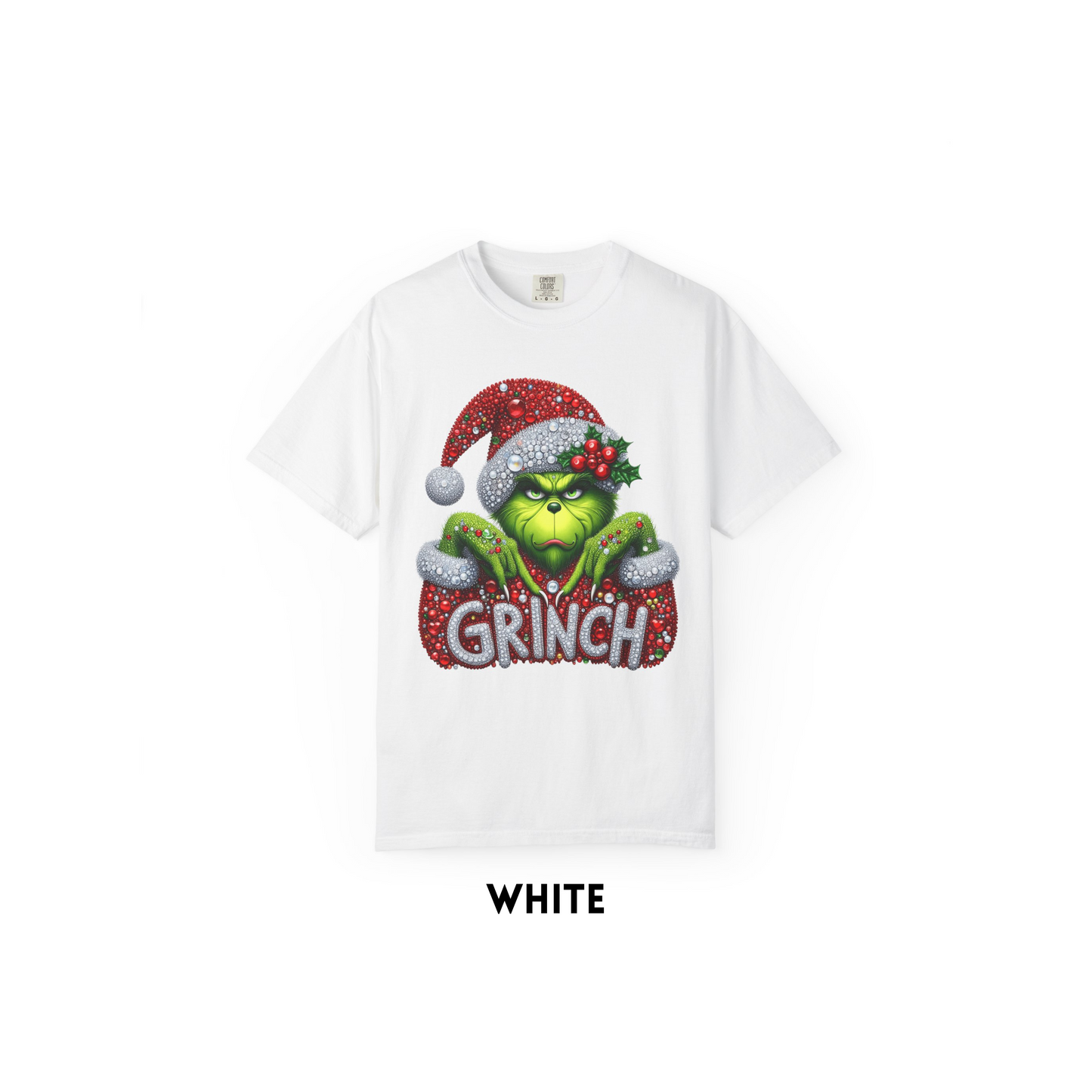Bedazzled Green Christmas Guy Tee