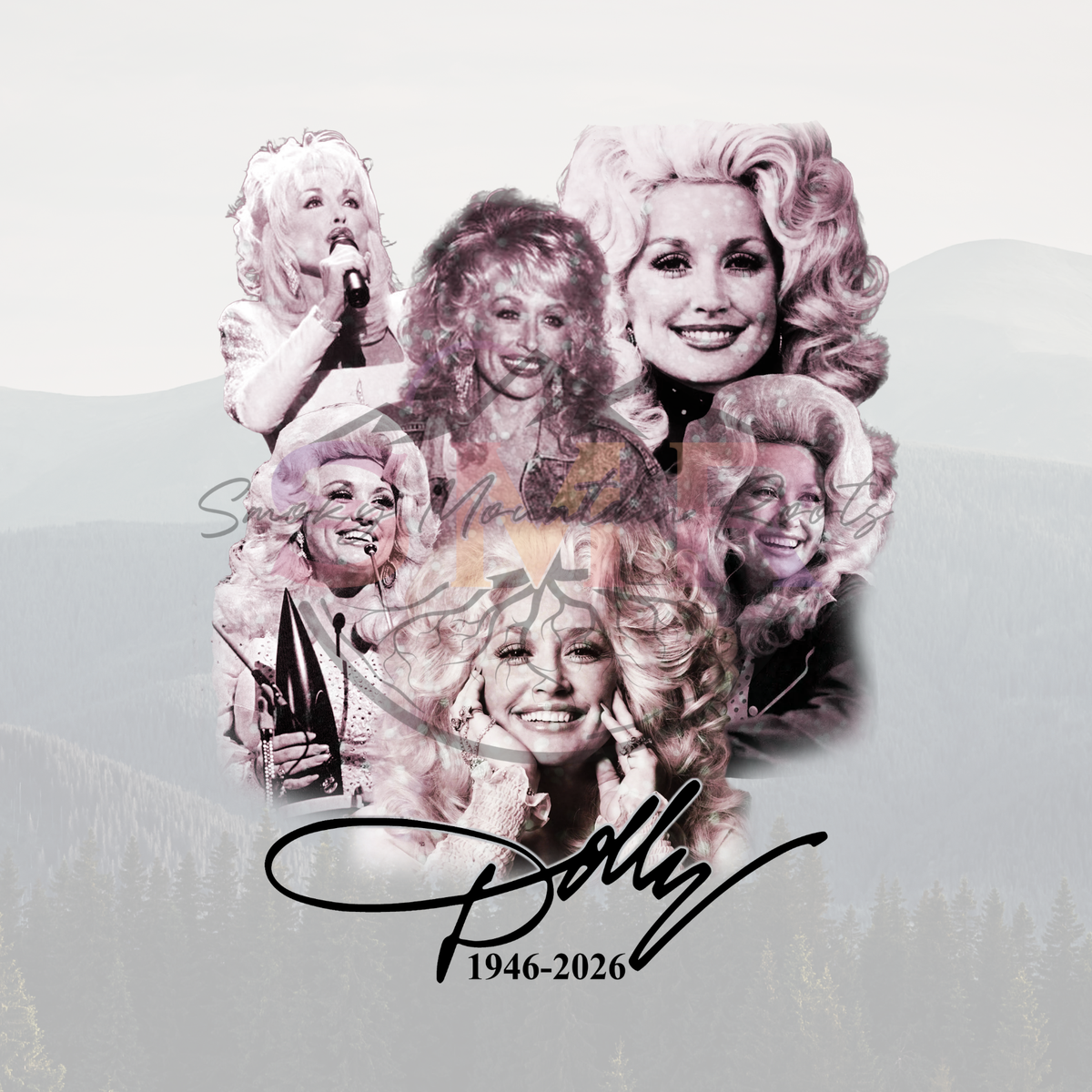 Dolly Pink Glitter Memorial DTF Print 11in