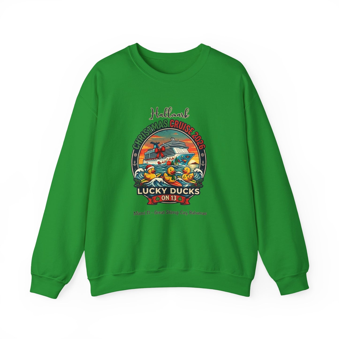 HM Christmas Cruise Surfing Lucky Ducks on 13 Crewnecks