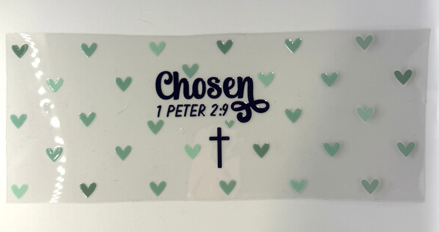 Chosen 1 Peter 2:9 16oz Libbey Cup Wrap UV DTF