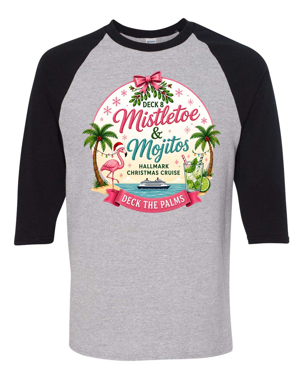 HM Mistletoe & Mojitos Deck 8 BASEBALL TEE