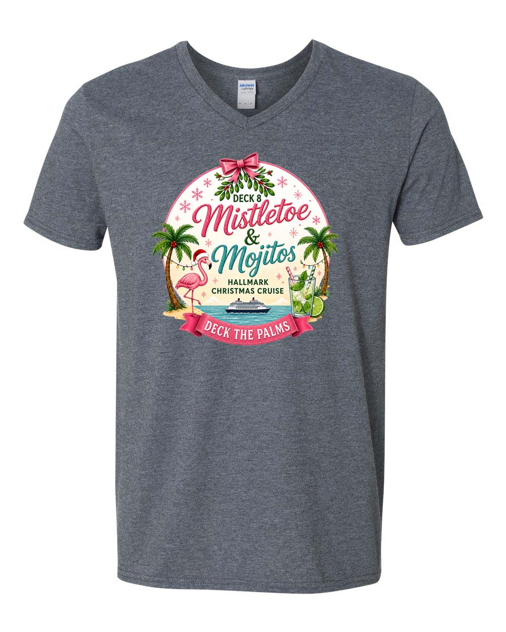 HM Mistletoe & Mojitos Deck 8 V-Neck