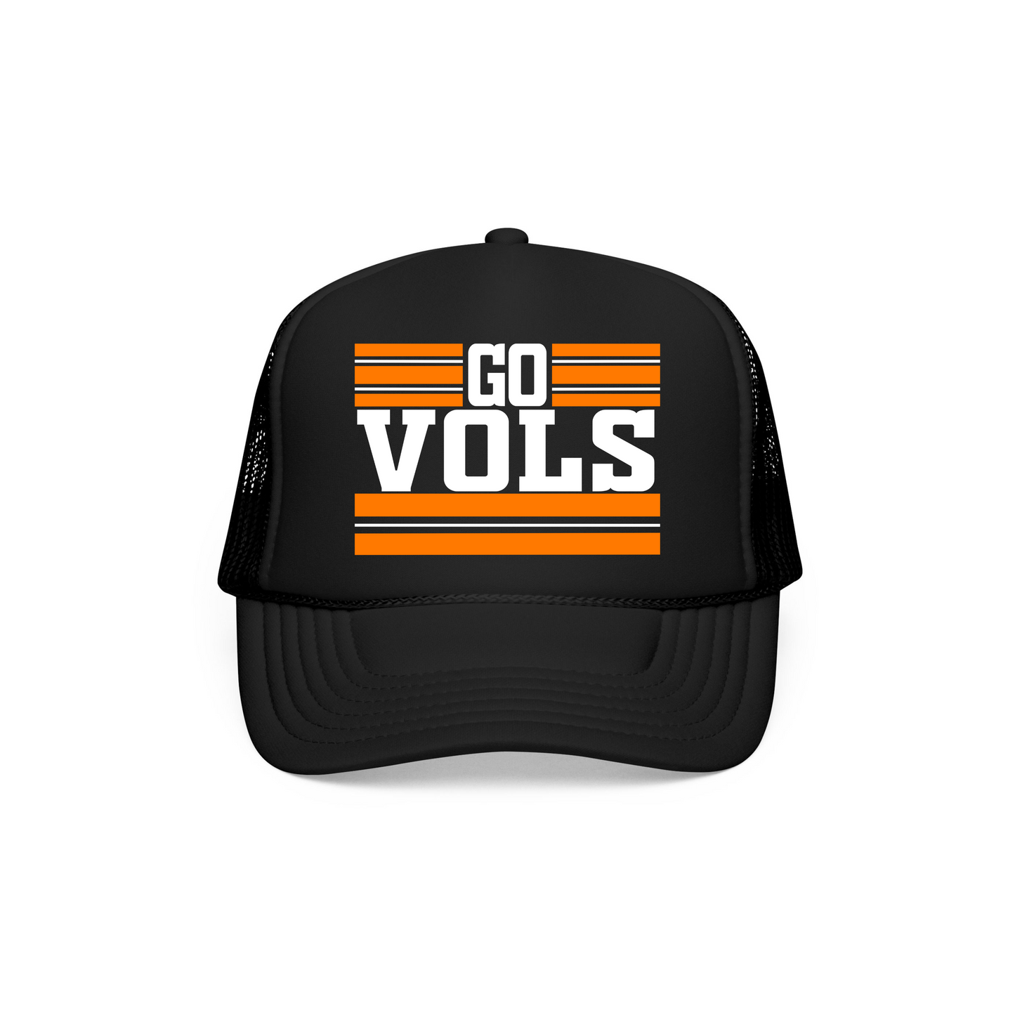 Orange & White Striped Trucker Hat