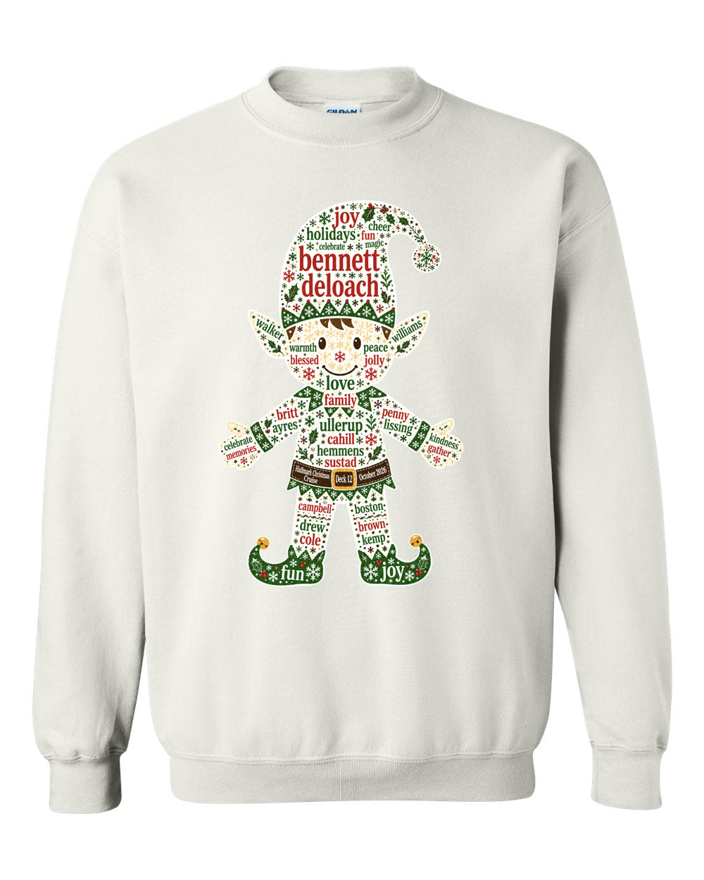 Deck 12 Elf Stars Crewneck
