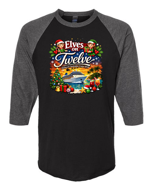 ELVES ON TWELVE HM CRUSE RAGLAN TEE