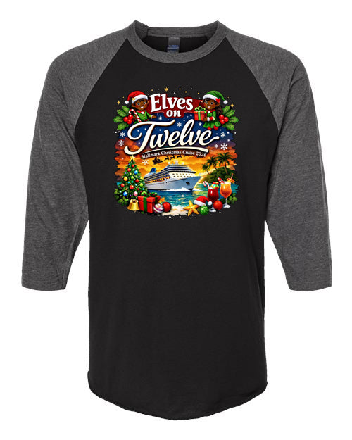 ELVES ON TWELVE HM CRUSE RAGLAN TEE