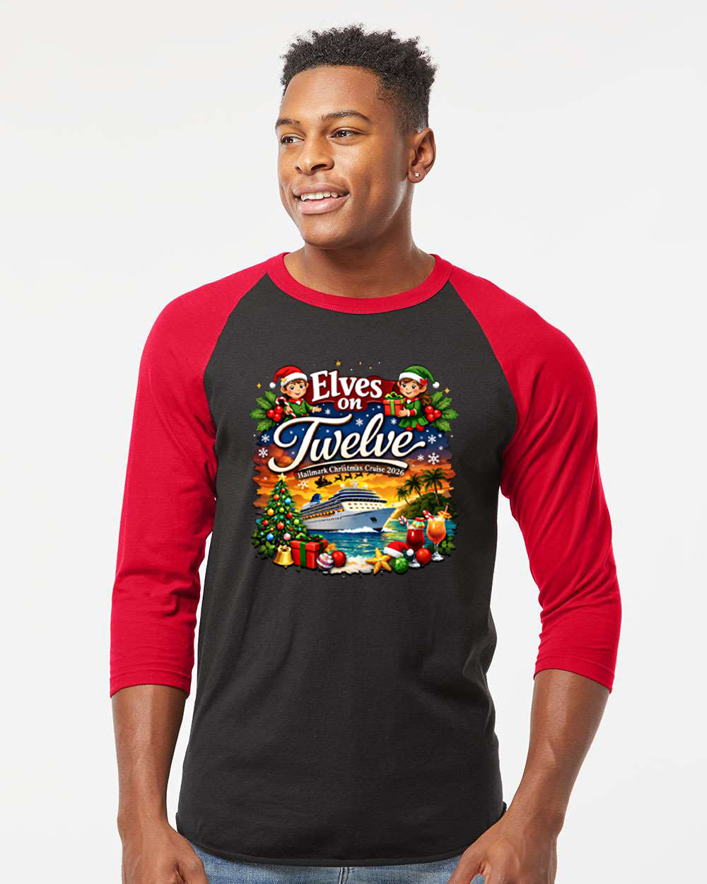 ELVES ON TWELVE HM CRUSE RAGLAN TEE