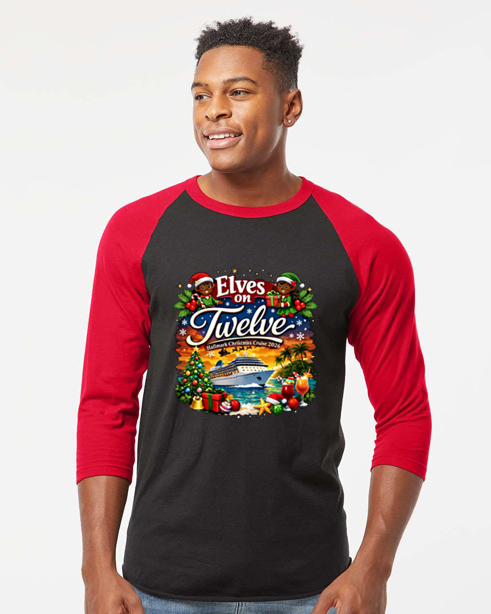 ELVES ON TWELVE HM CRUSE RAGLAN TEE