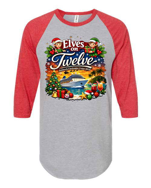 ELVES ON TWELVE HM CRUSE RAGLAN TEE