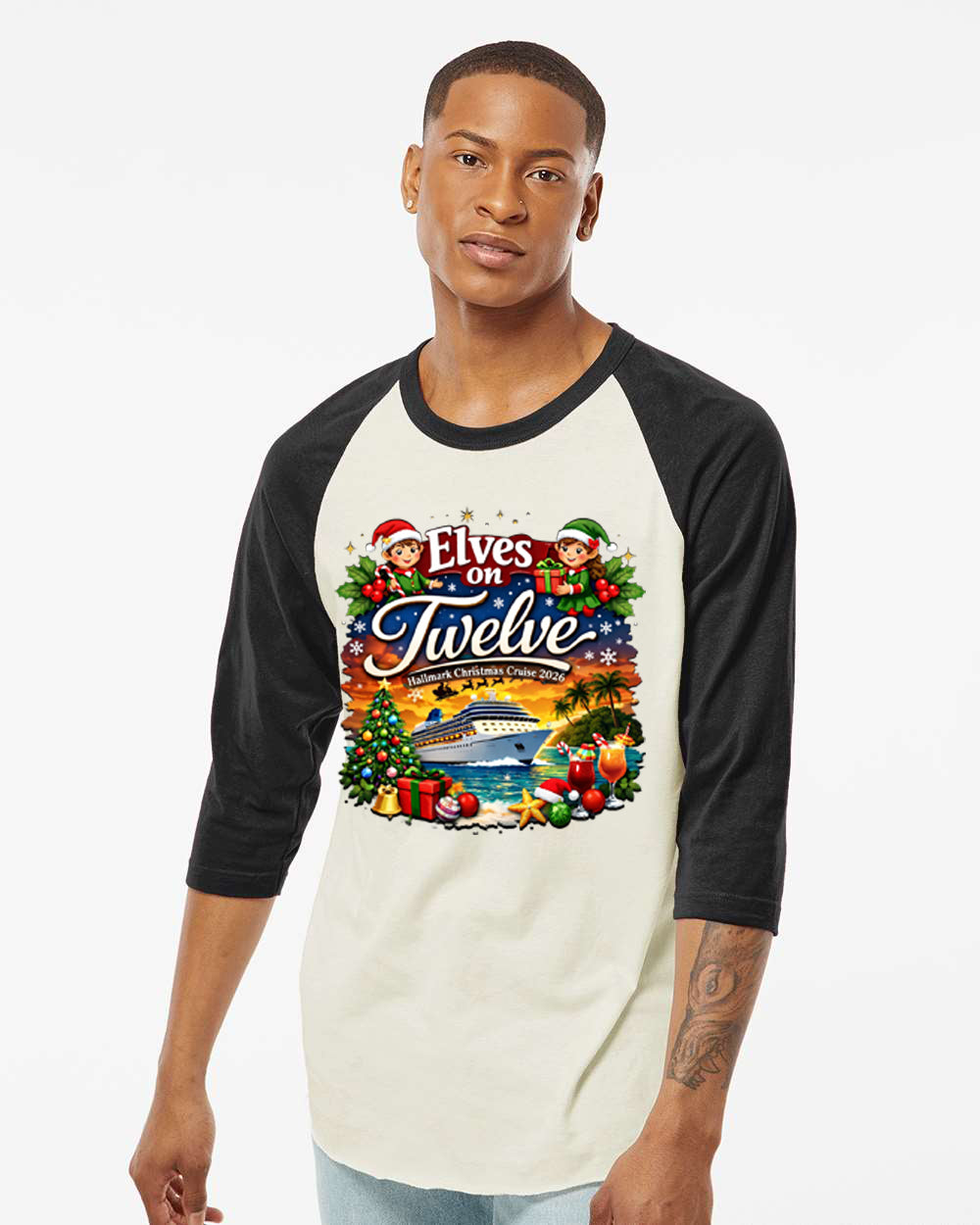 ELVES ON TWELVE HM CRUSE RAGLAN TEE