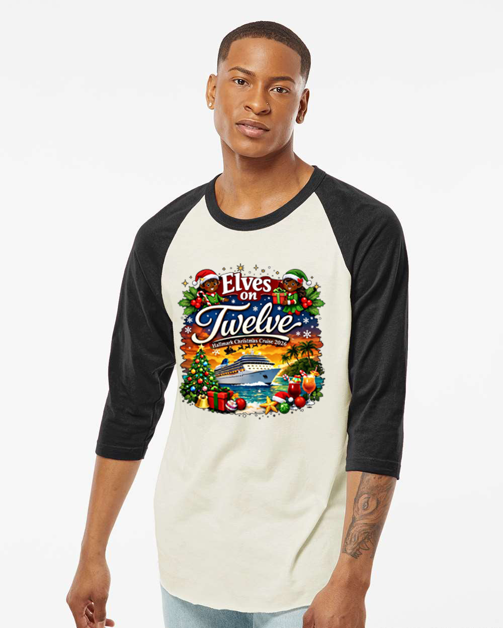 ELVES ON TWELVE HM CRUSE RAGLAN TEE
