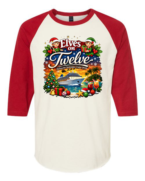 ELVES ON TWELVE HM CRUSE RAGLAN TEE