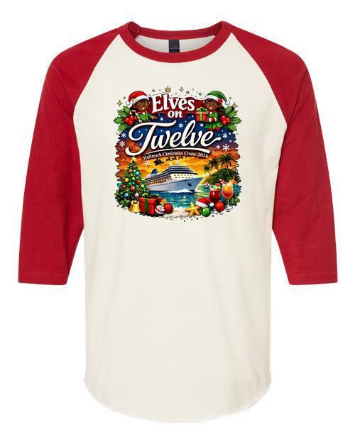 ELVES ON TWELVE HM CRUSE RAGLAN TEE