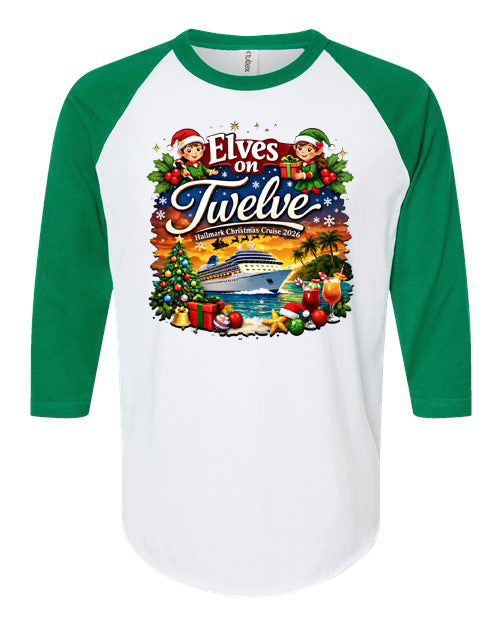 ELVES ON TWELVE HM CRUSE RAGLAN TEE