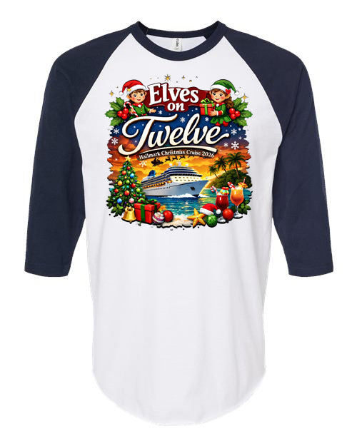 ELVES ON TWELVE HM CRUSE RAGLAN TEE