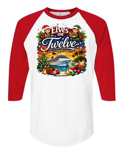 ELVES ON TWELVE HM CRUSE RAGLAN TEE