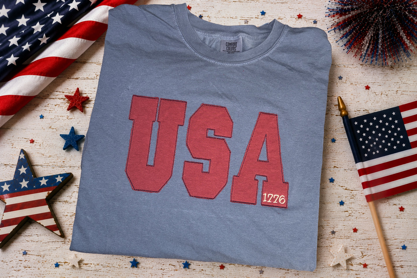 USA 1776 Embroidered T-shirt