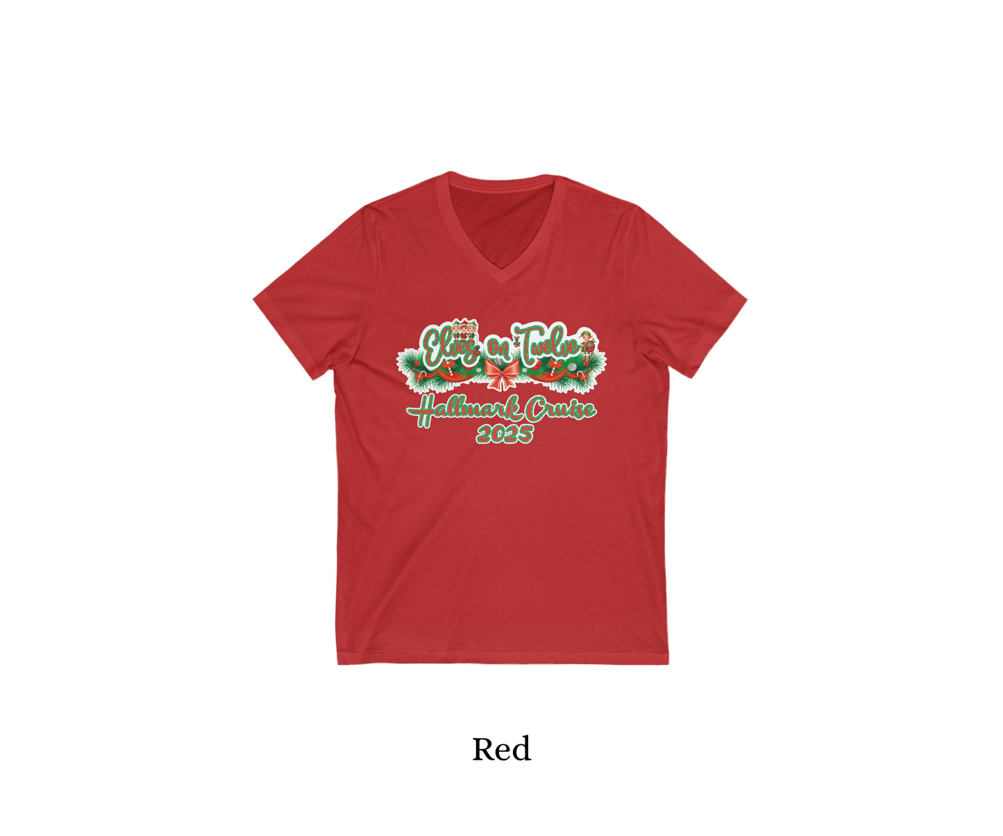 Elves on 12 Wreath V-Neck