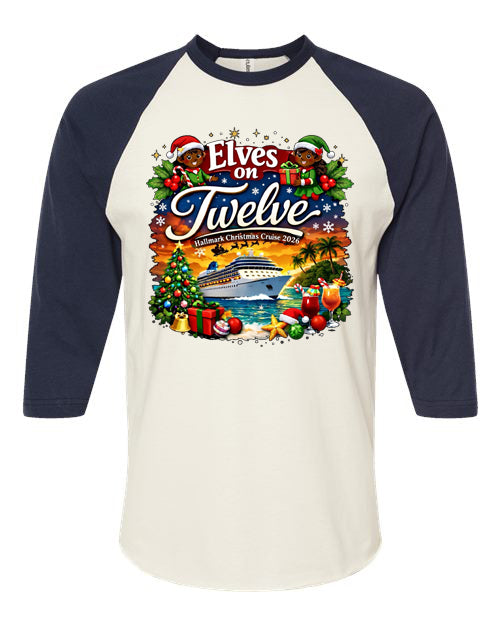 ELVES ON TWELVE HM CRUSE RAGLAN TEE