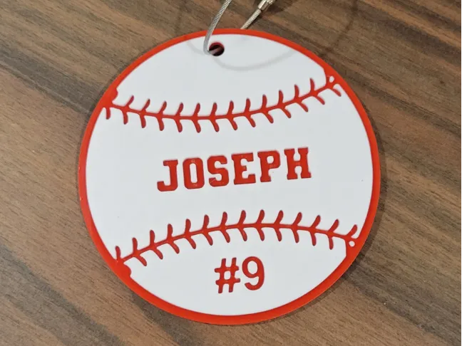 3D Baseball Bag Tag