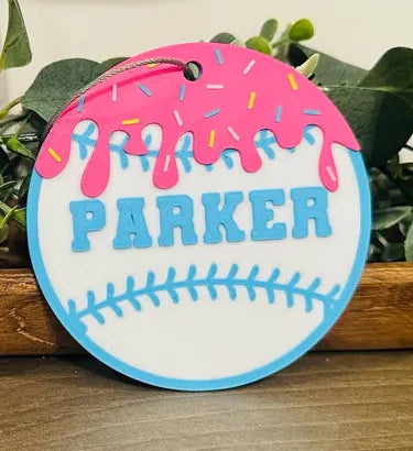 3D Baseball Bag Tag
