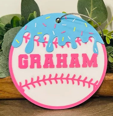 3D Baseball Bag Tag
