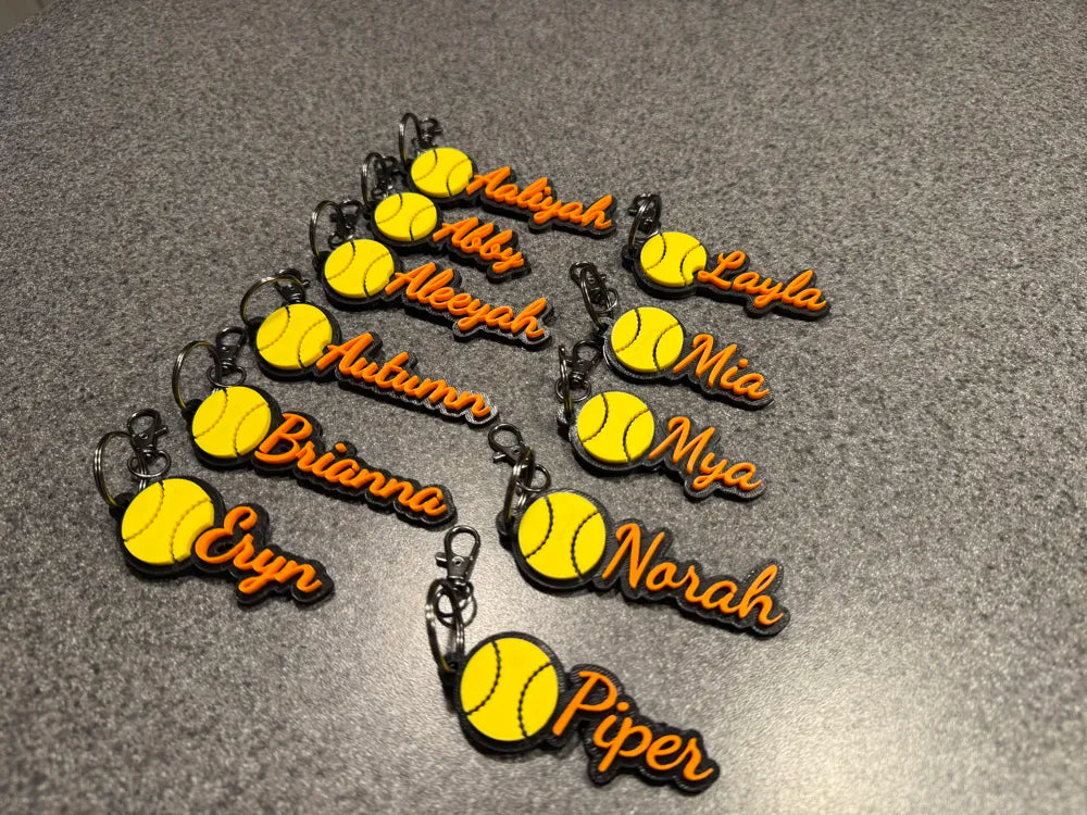3D Softball Bag Tags