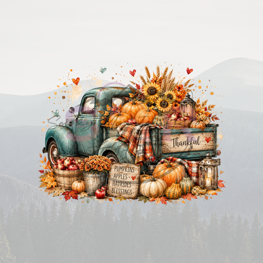Thankful Fall Truck DTF Print 11in