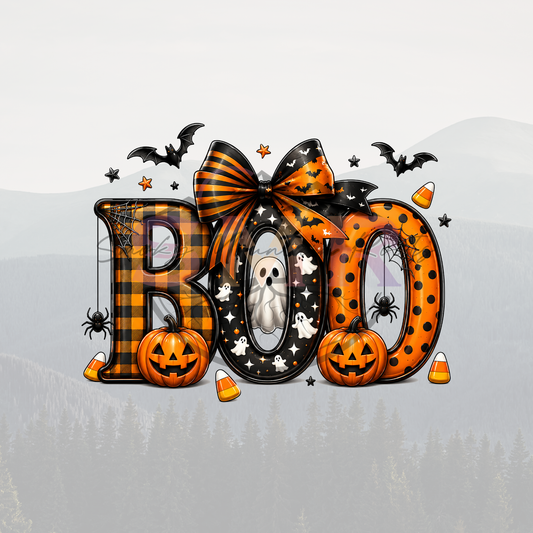 BOO Orange and Black DTF Print 11in