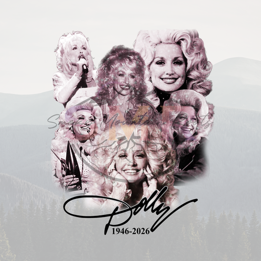 Dolly Pink Glitter Memorial DTF Print 11in