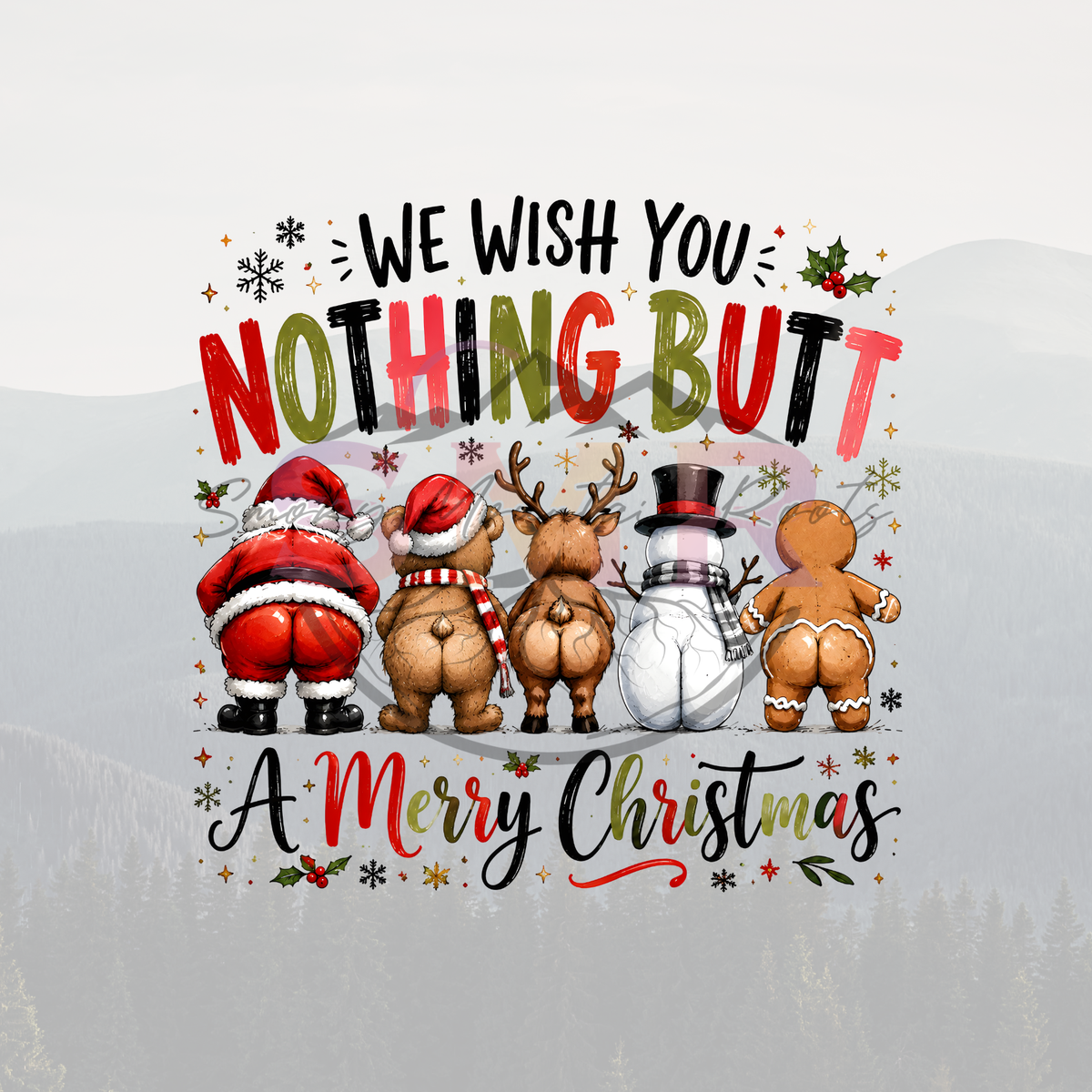 Nothing Butt a Merry Christmas DTF Print 11in
