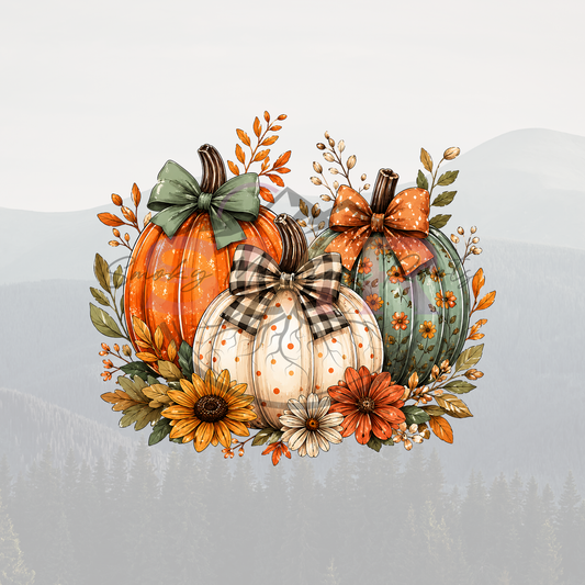 Fall Pattern Pumkins DTF Print 11in