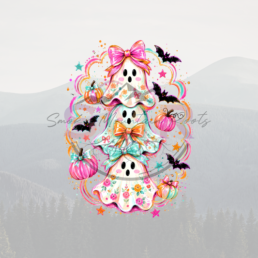 Preppy Stacked Ghost DTF Print 11in