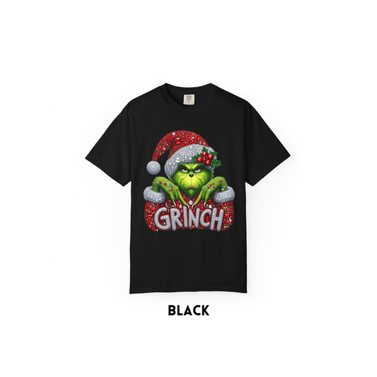 Bedazzled Green Christmas Guy Tee