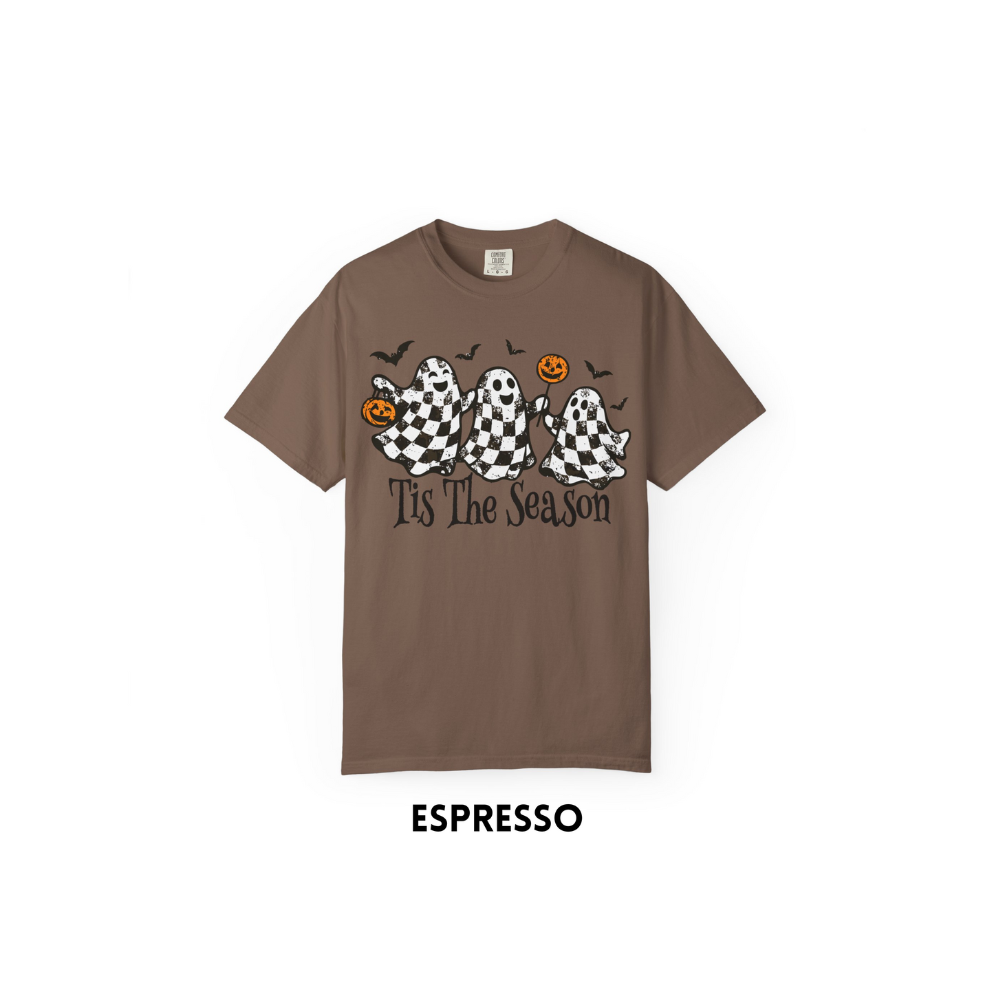 Tis The Season Checkered Ghost Tee