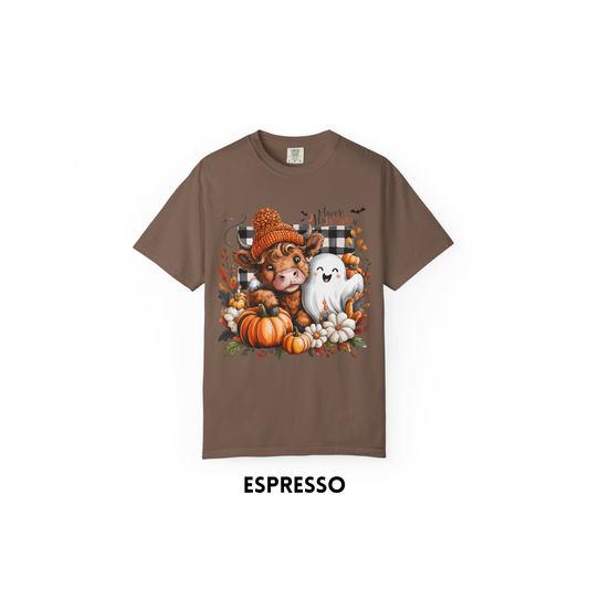 Highland Cow Ghost Fall Tee