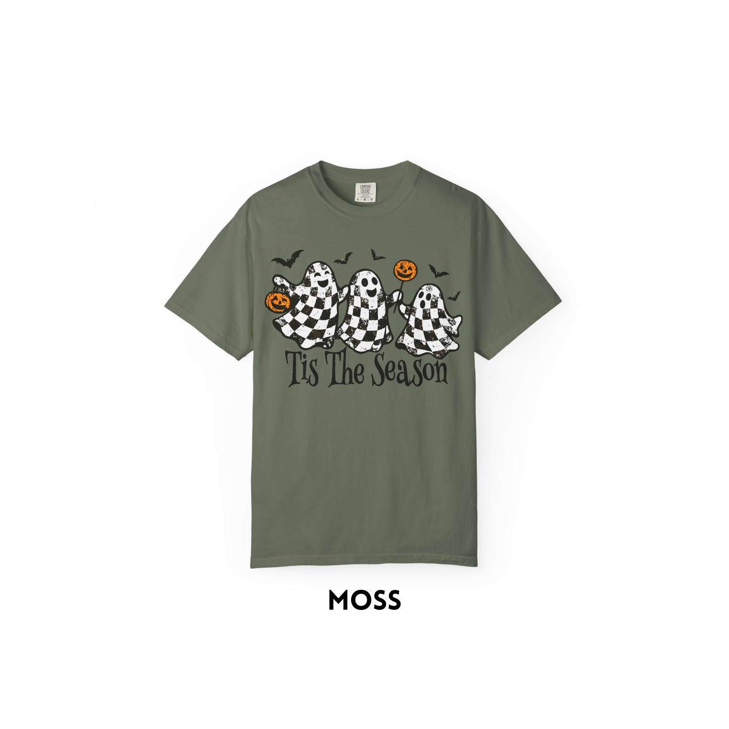 Tis The Season Checkered Ghost Tee