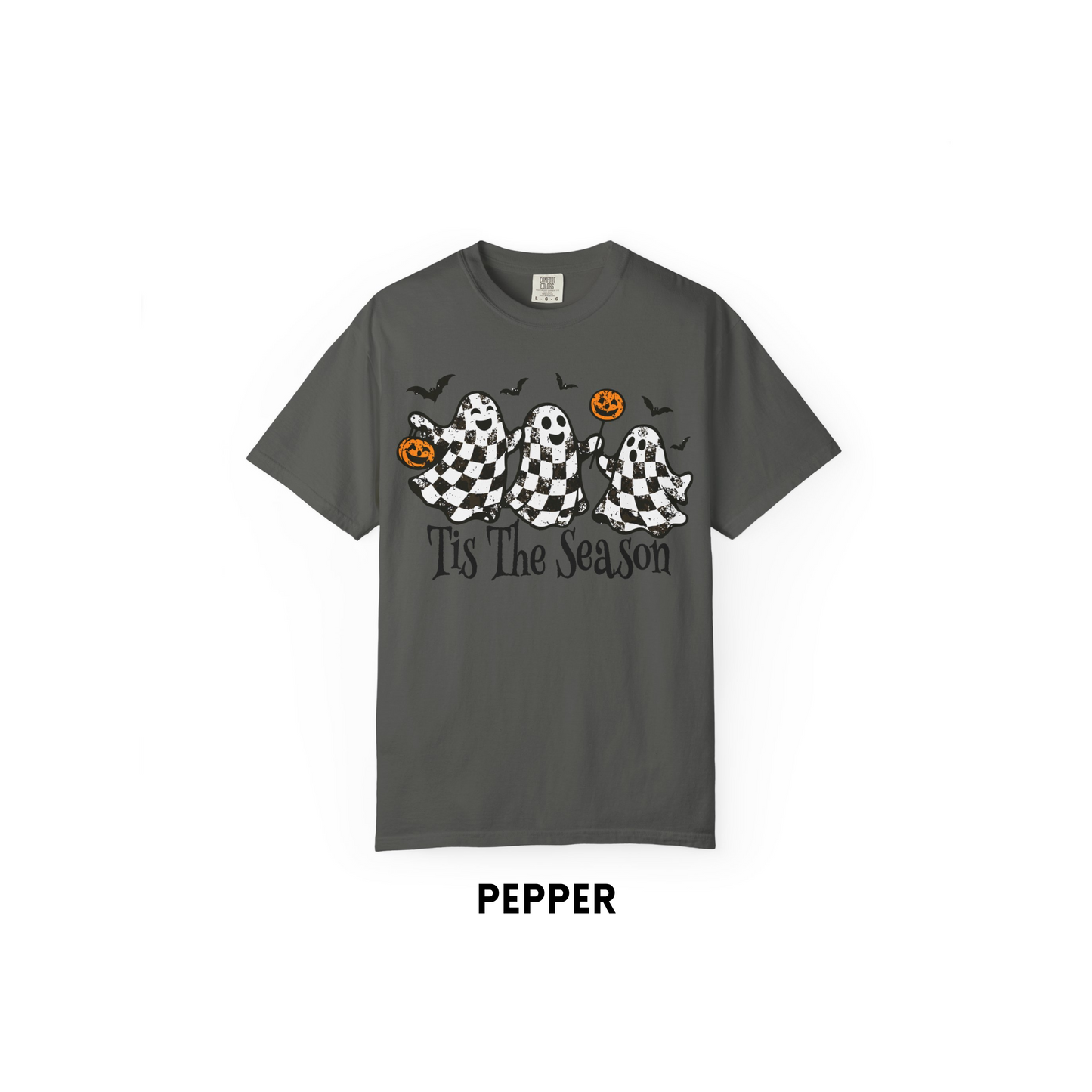Tis The Season Checkered Ghost Tee