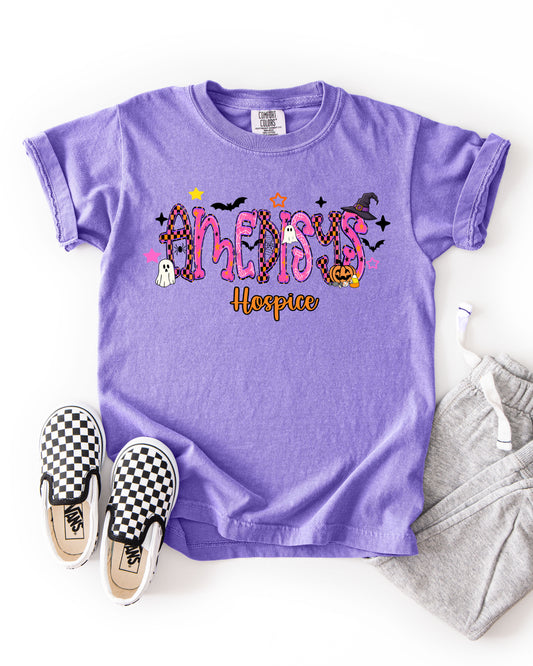 Amedisys Hospice Funky Halloween Violet Tee