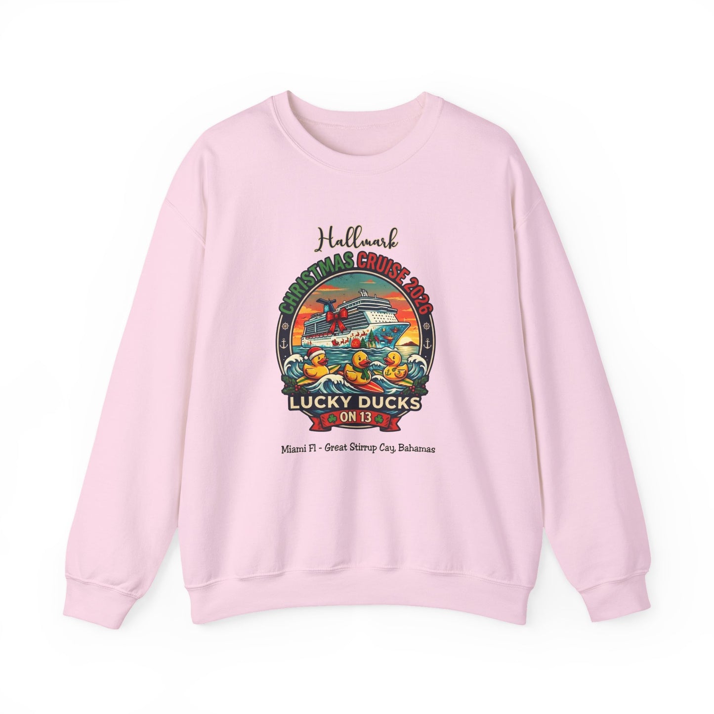 HM Christmas Cruise Surfing Lucky Ducks on 13 Crewnecks