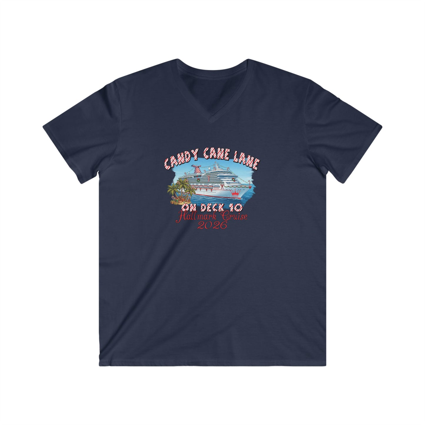 Candy Cane Lane on Deck 10 HM Cruise V-Neck