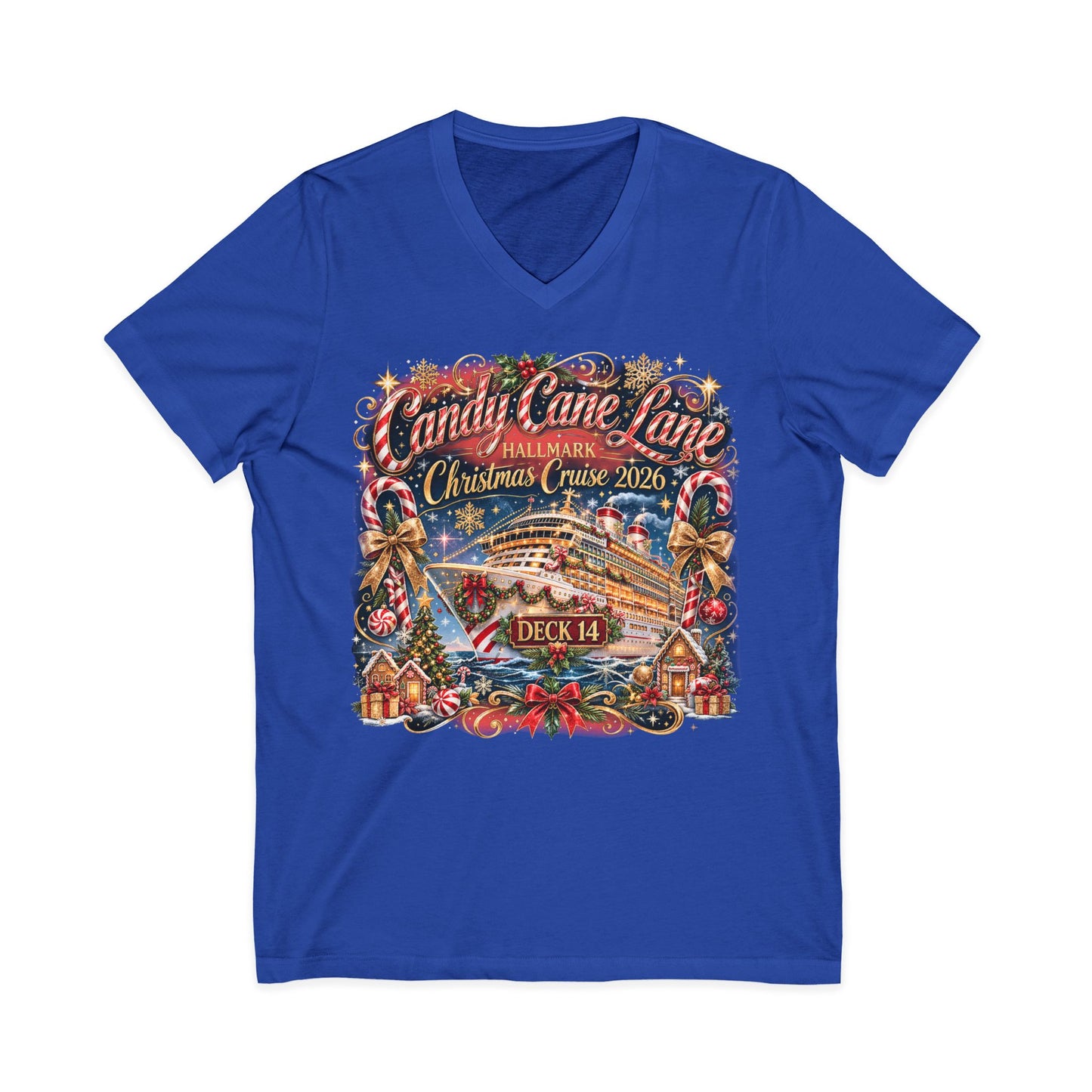 HM Candy Cane Lane Deck 14 V-Neck