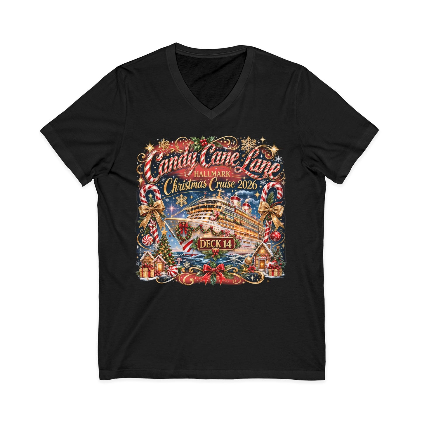 HM Candy Cane Lane Deck 14 V-Neck