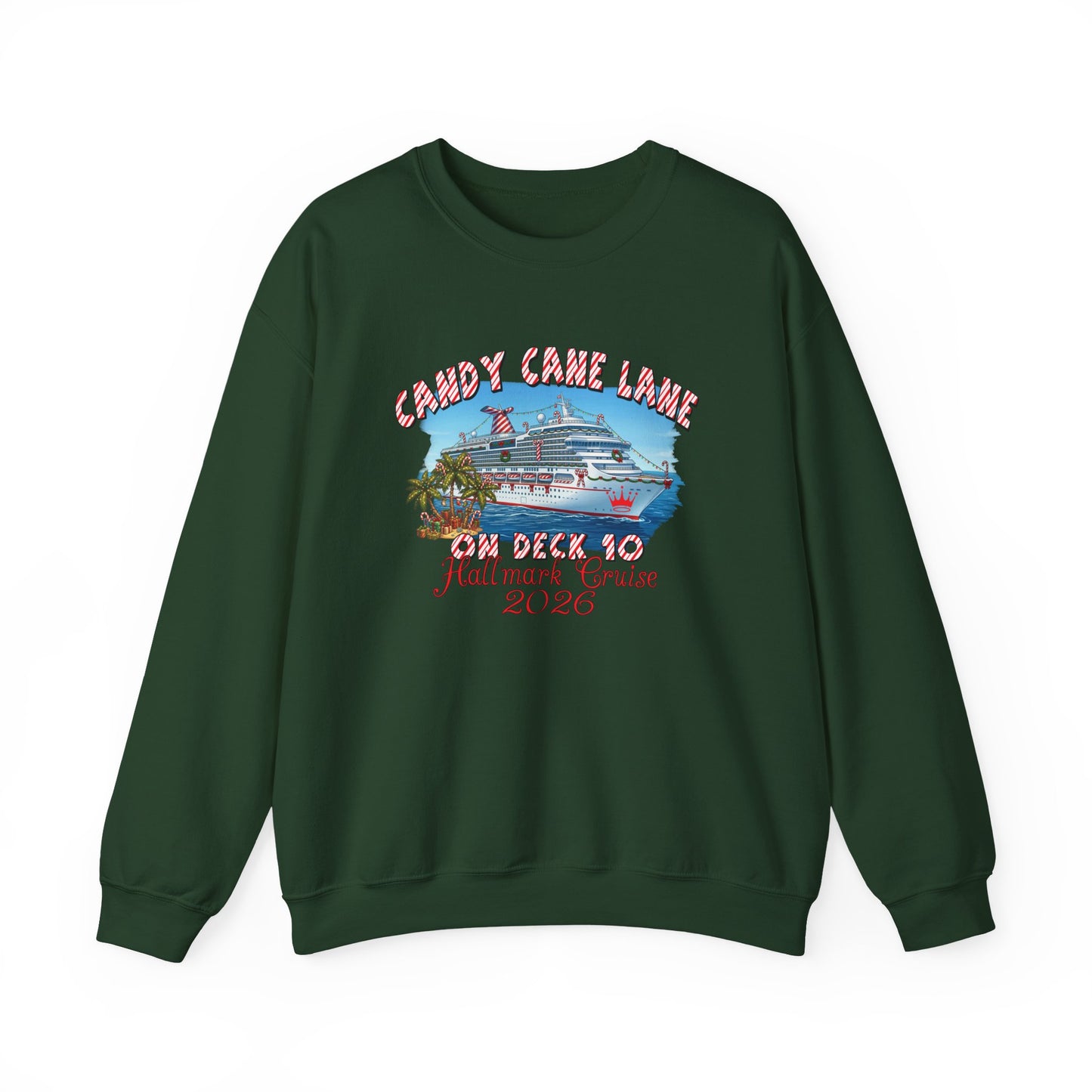 Candy Cane Lane on Deck 10 HM Cruise Crewneck