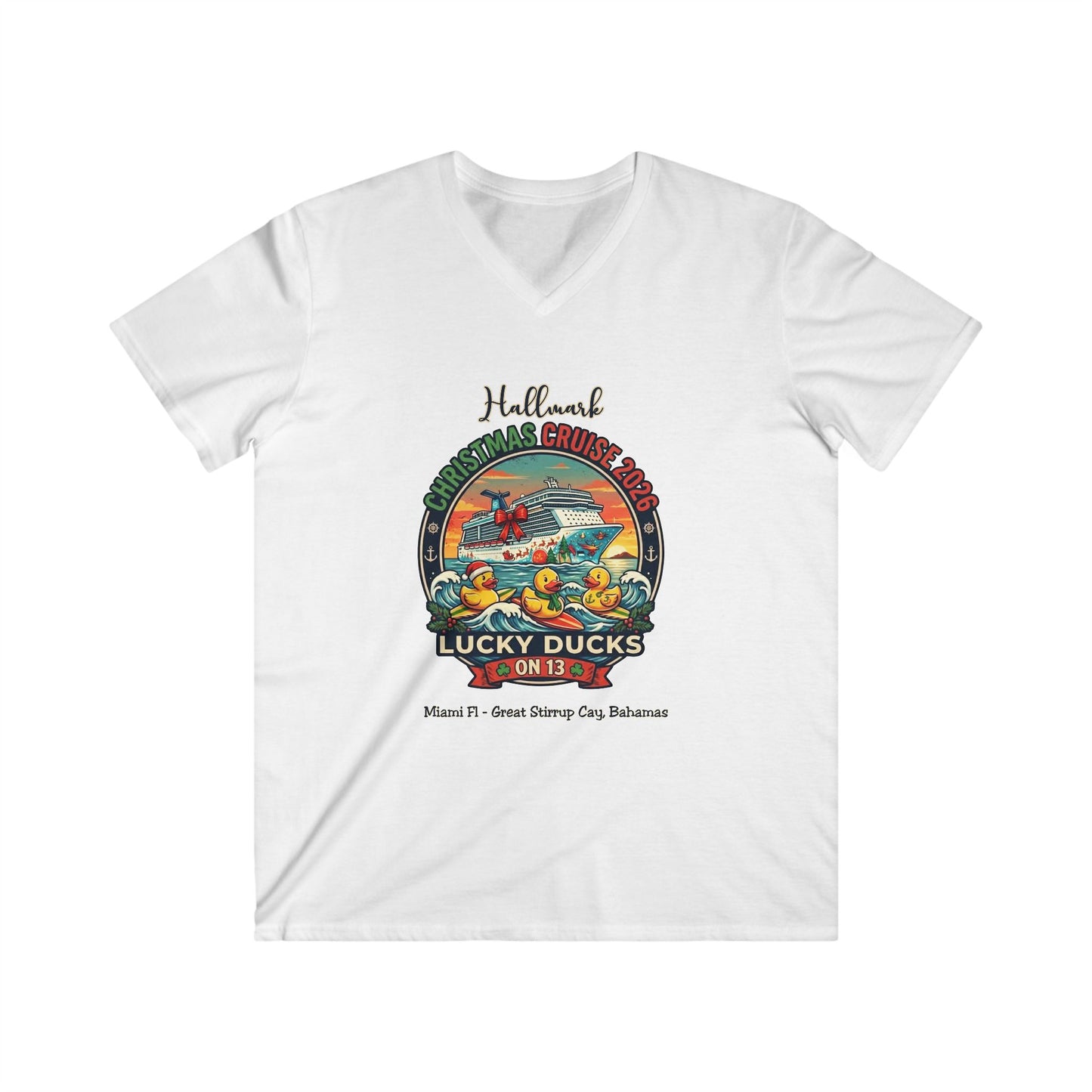 HM Christmas Cruise Surfing Lucky Ducks on 13 V-NECKS