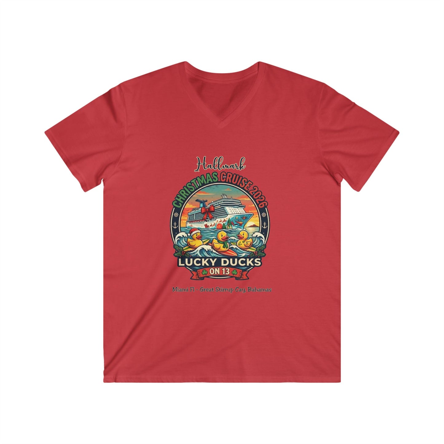 HM Christmas Cruise Surfing Lucky Ducks on 13 V-NECKS