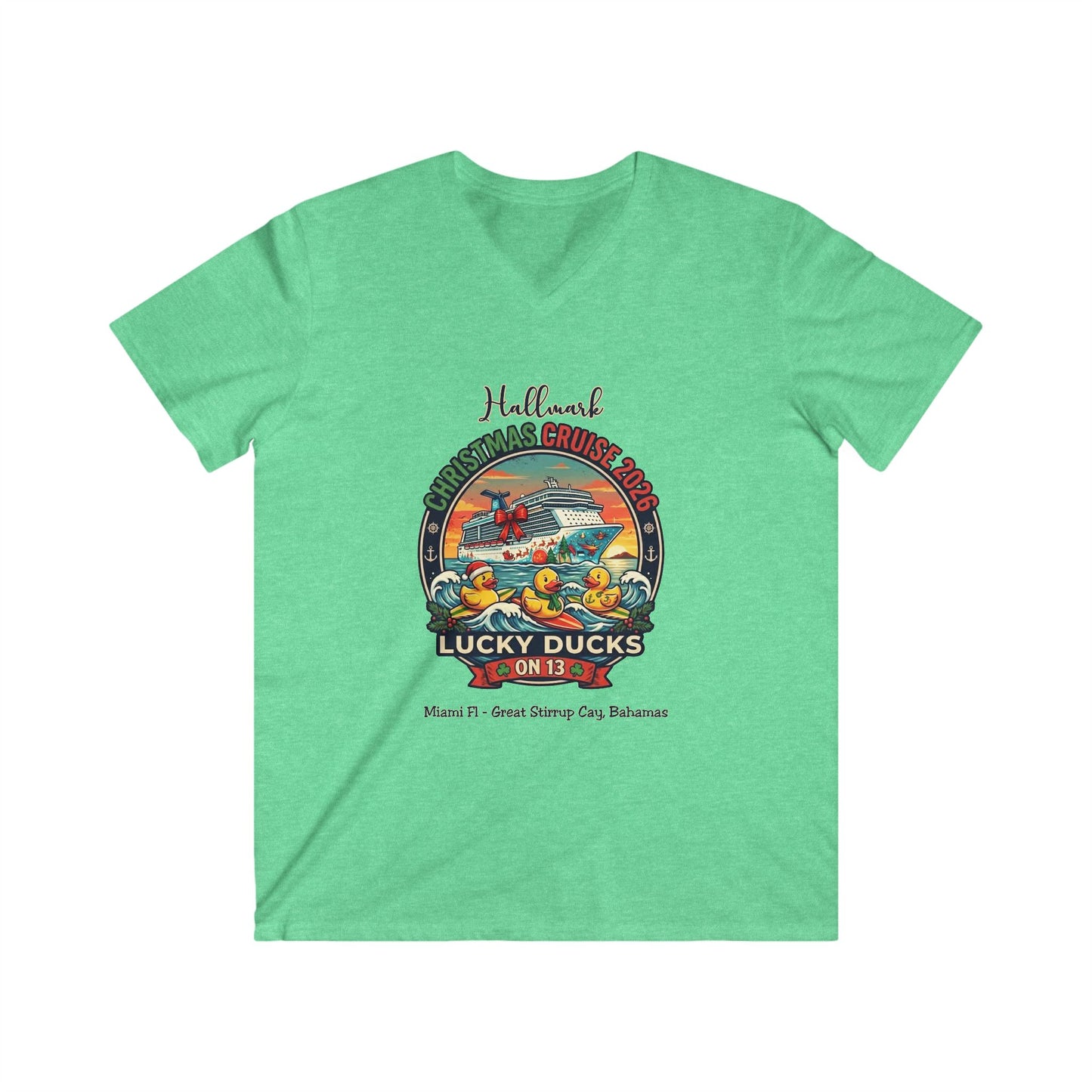 HM Christmas Cruise Surfing Lucky Ducks on 13 V-NECKS