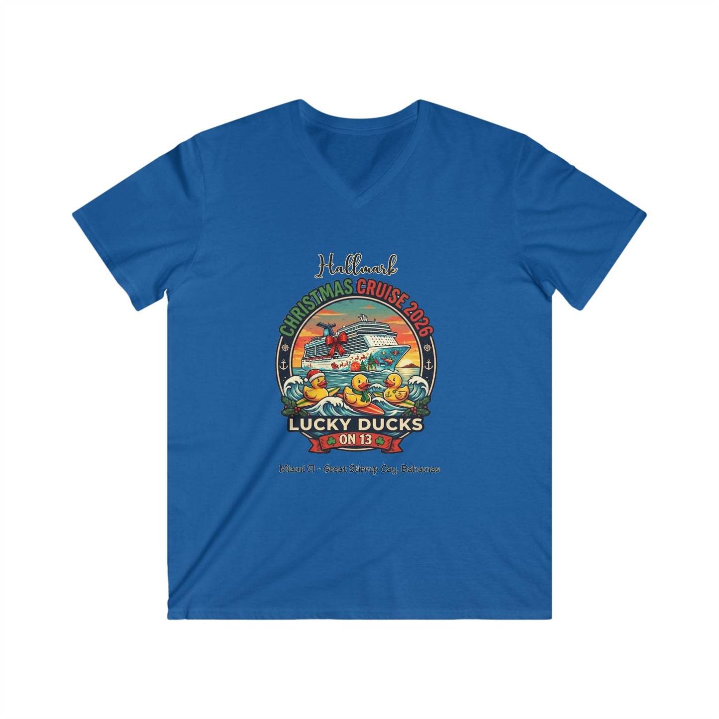 HM Christmas Cruise Surfing Lucky Ducks on 13 V-NECKS