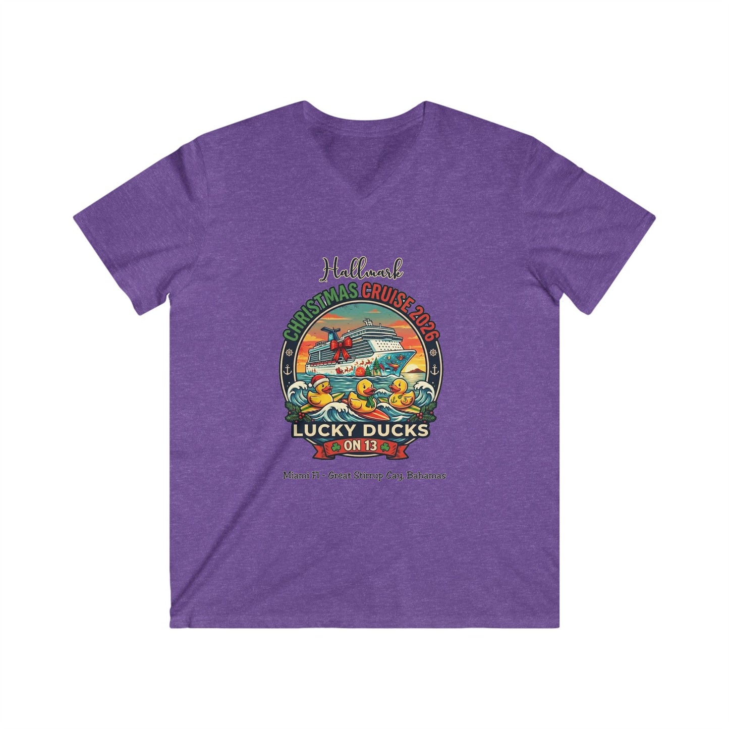 HM Christmas Cruise Surfing Lucky Ducks on 13 V-NECKS