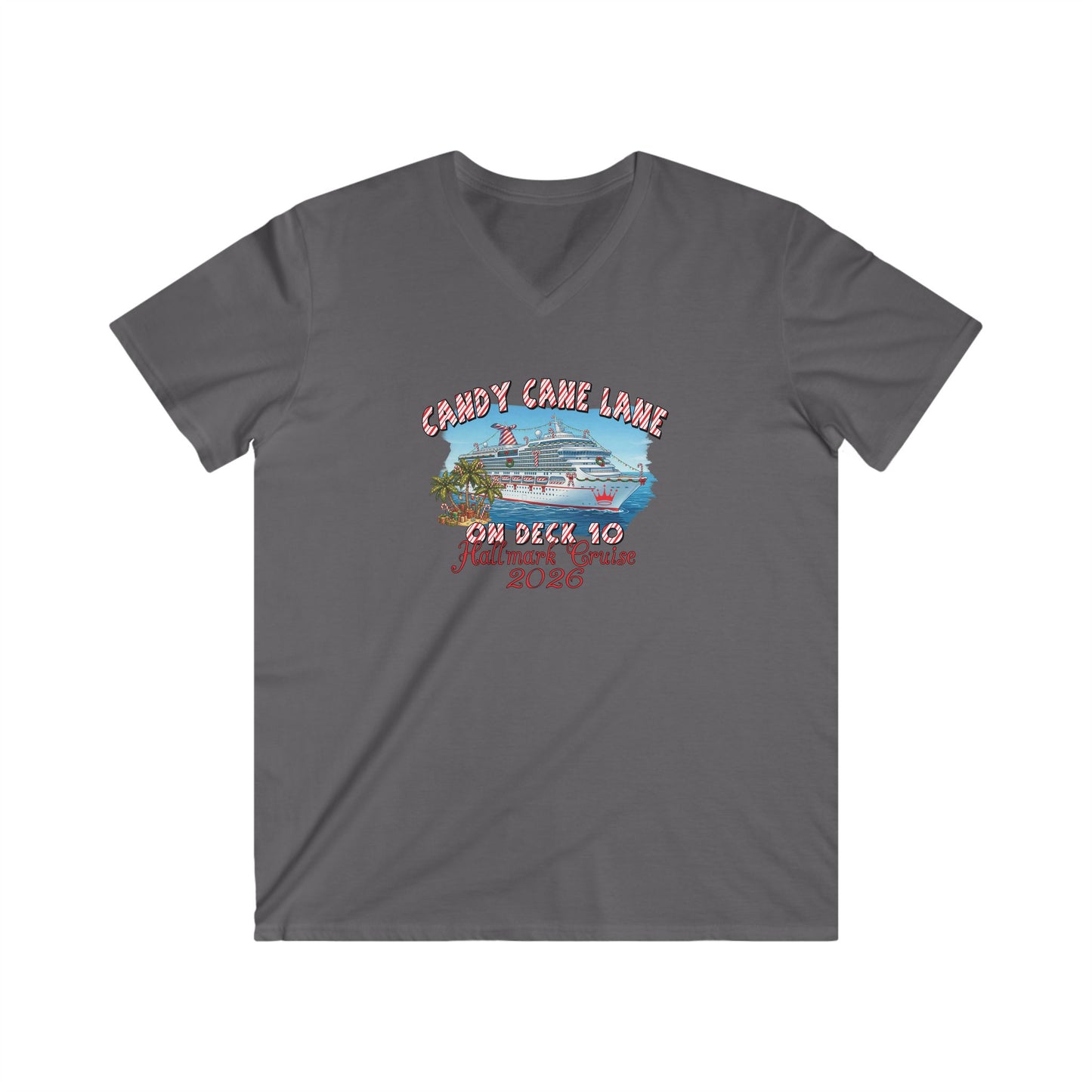 Candy Cane Lane on Deck 10 HM Cruise V-Neck